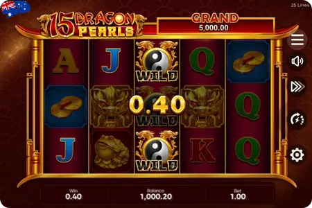 15 Dragon Pearls 0.40 win on a single line at 1.00 bet 
